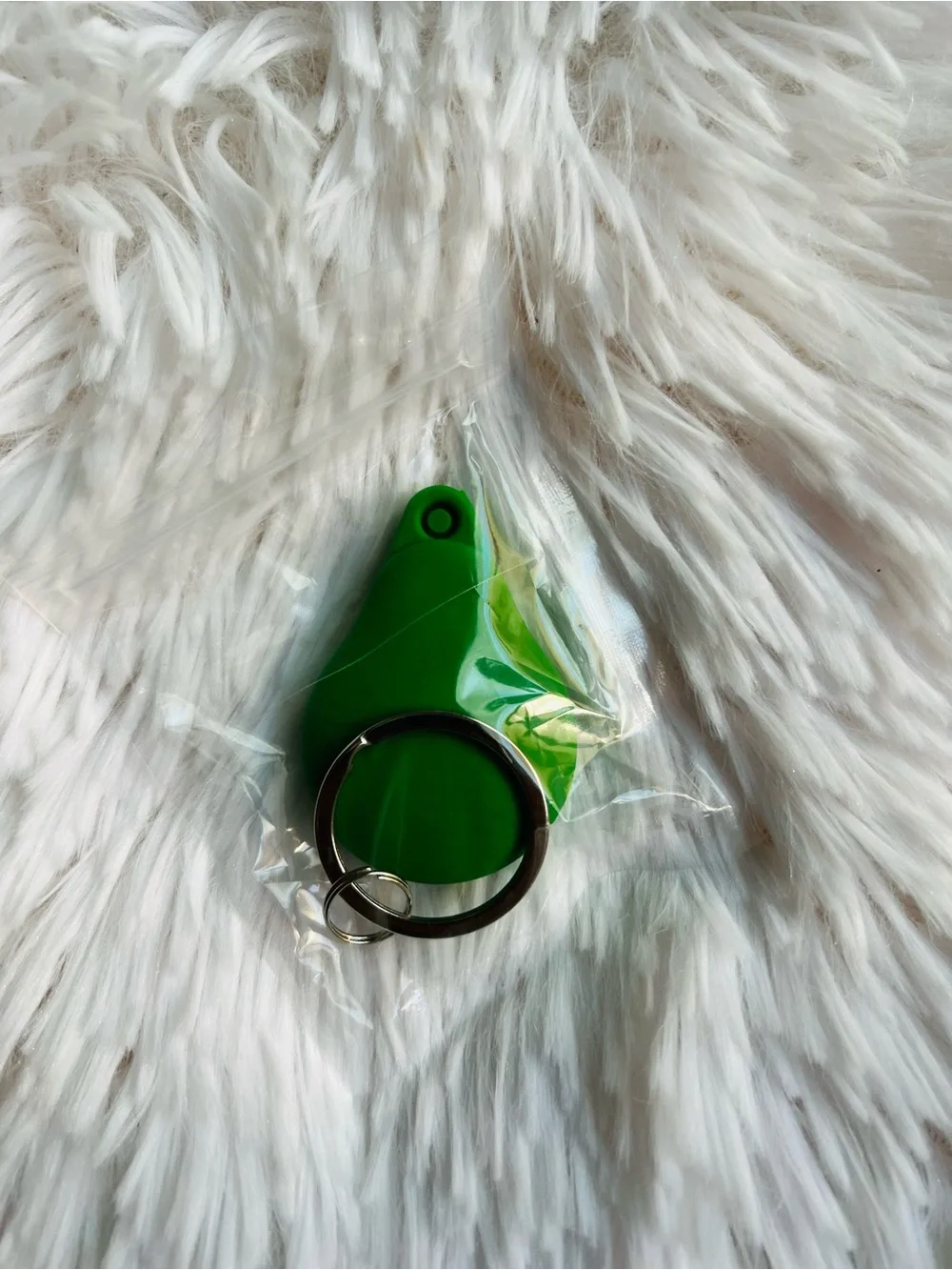 Apple Green Avocado Silicone AirTag Holder Keychain